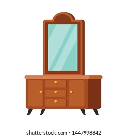 Isolated object of console and mirror sign. Collection of console and table vector icon for stock.