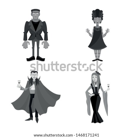 Isolated object of consternation and horror symbol. Set of consternation and hell stock vector illustration.