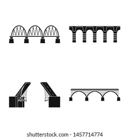 Isolated object of construct and side icon. Collection of construct and bridge vector icon for stock.