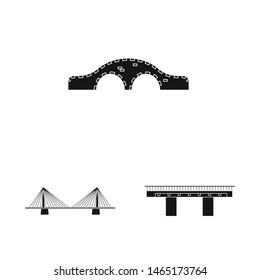 Isolated object of construct and side icon. Collection of construct and bridge vector icon for stock.