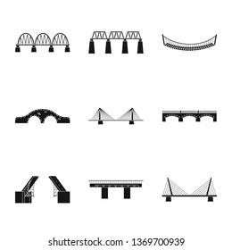 Isolated object of construct and side logo. Collection of construct and bridge stock symbol for web.
