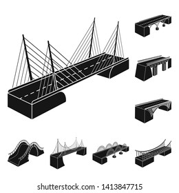 Isolated object of construct and side logo. Collection of construct and architecture stock vector illustration.
