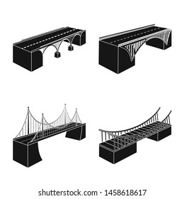 Isolated object of construct and side logo. Set of construct and architecture stock vector illustration.