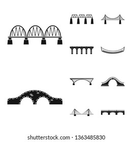 Isolated object of construct and side symbol. Set of construct and bridge vector icon for stock.