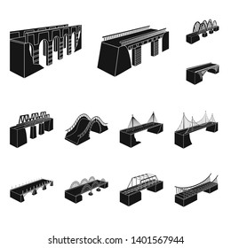 Isolated object of construct and side symbol. Collection of construct and architecture stock vector illustration.