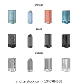 Isolated object of construction and building icon. Collection of construction and estate stock vector illustration.