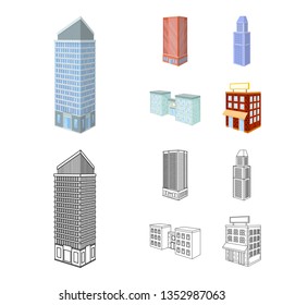 Isolated object of construction and building icon. Set of construction and estate stock vector illustration.