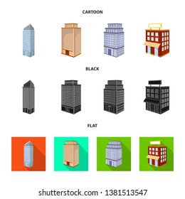 Isolated object of construction and building icon. Set of construction and estate stock vector illustration.