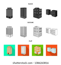 Isolated object of construction and building icon. Collection of construction and estate stock vector illustration.
