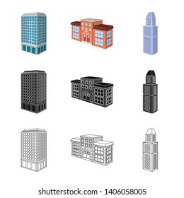 Isolated object of construction and building icon. Set of construction and estate stock symbol for web.