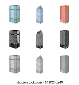 Isolated object of construction and building icon. Set of construction and estate stock vector illustration.
