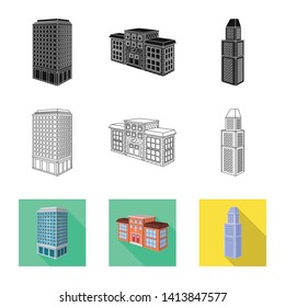 Isolated object of construction and building icon. Collection of construction and estate stock symbol for web.
