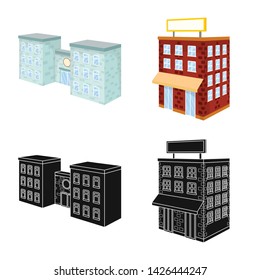 Isolated object of construction and building icon. Collection of construction and estate vector icon for stock.
