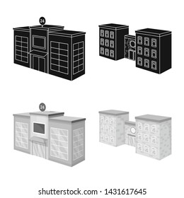 Isolated object of construction and building icon. Collection of construction and estate vector icon for stock.