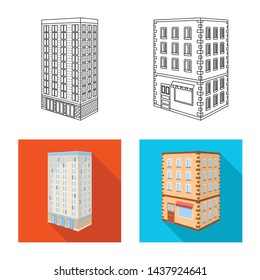 Isolated object of construction and building icon. Set of construction and estate stock vector illustration.