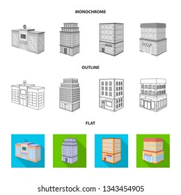 Isolated object of construction and building logo. Set of construction and estate stock vector illustration.