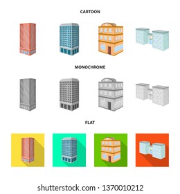 Isolated object of construction and building logo. Set of construction and estate vector icon for stock.