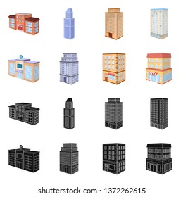 Isolated object of construction and building logo. Collection of construction and estate stock symbol for web.