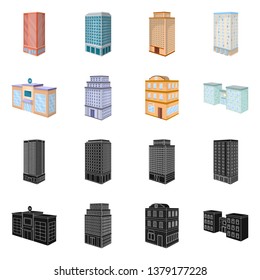 Isolated object of construction and building logo. Set of construction and estate vector icon for stock.