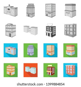 Isolated object of construction and building logo. Collection of construction and estate vector icon for stock.