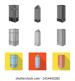Isolated object of construction and building logo. Collection of construction and estate stock symbol for web.
