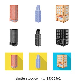 Isolated object of construction and building logo. Set of construction and estate stock symbol for web.