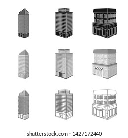 Isolated object of construction and building logo. Set of construction and estate stock vector illustration.