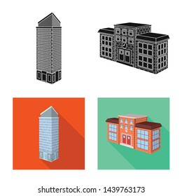 Isolated object of construction and building logo. Collection of construction and estate stock vector illustration.
