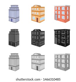 Isolated object of construction and building logo. Set of construction and estate vector icon for stock.