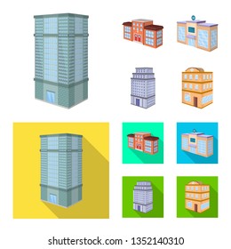 Isolated object of construction and building sign. Set of construction and estate stock symbol for web.