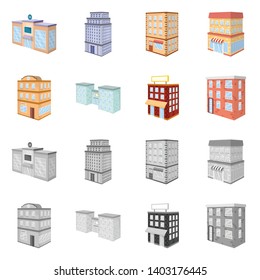 Isolated object of construction and building sign. Collection of construction and estate stock vector illustration.