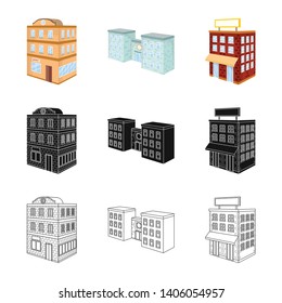 Isolated object of construction and building sign. Set of construction and estate stock symbol for web.