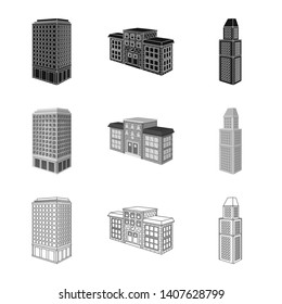 Isolated object of construction and building sign. Collection of construction and estate vector icon for stock.