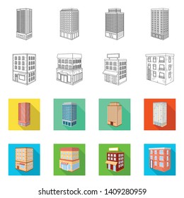 Isolated object of construction and building sign. Set of construction and estate stock vector illustration.