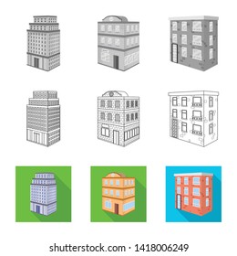 Isolated object of construction and building sign. Set of construction and estate vector icon for stock.