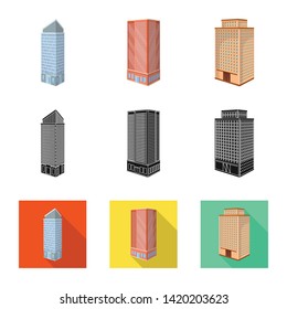 Isolated object of construction and building sign. Set of construction and estate vector icon for stock.