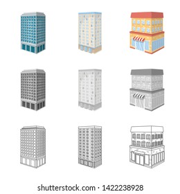 Isolated object of construction and building sign. Set of construction and estate stock vector illustration.