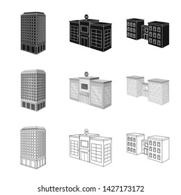 Isolated object of construction and building sign. Set of construction and estate stock vector illustration.