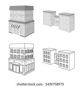Isolated object of construction and building sign. Collection of construction and estate stock vector illustration.