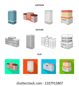 Isolated object of construction and building symbol. Set of construction and estate stock vector illustration.