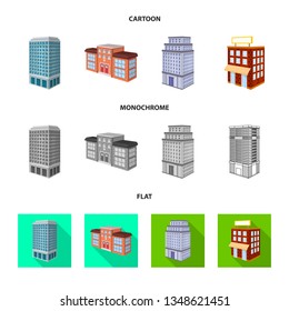 Isolated object of construction and building symbol. Collection of construction and estate stock vector illustration.