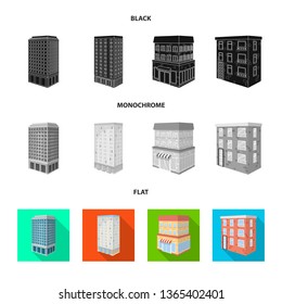 Isolated object of construction and building symbol. Set of construction and estate stock vector illustration.