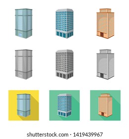 Isolated object of construction and building symbol. Set of construction and estate vector icon for stock.