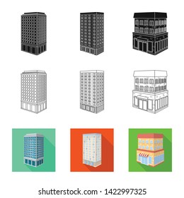 Isolated object of construction and building symbol. Collection of construction and estate stock vector illustration.