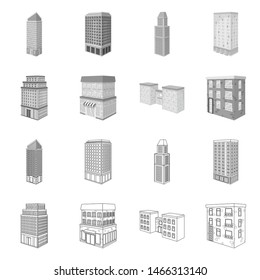 Isolated object of construction and building symbol. Set of construction and estate stock symbol for web.