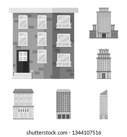 Isolated object of construction  and city logo. Set of construction  and center stock symbol for web.