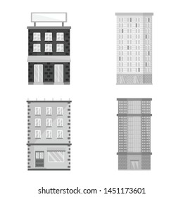 Isolated object of construction and city logo. Set of construction and center vector icon for stock.