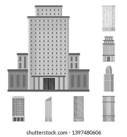 Isolated object  construction  and city symbol. Collection  construction  and center stock vector illustration.