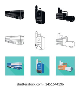 Isolated object of construction and equipment logo. Set of construction and manufacturing vector icon for stock.