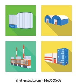 Isolated object of construction and equipment symbol. Collection of construction and manufacturing stock vector illustration.